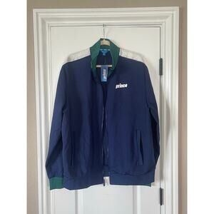 Prince Pickleball Track Jacket Mens XL Navy Blue Pocket Full-Zip Activewear NWT